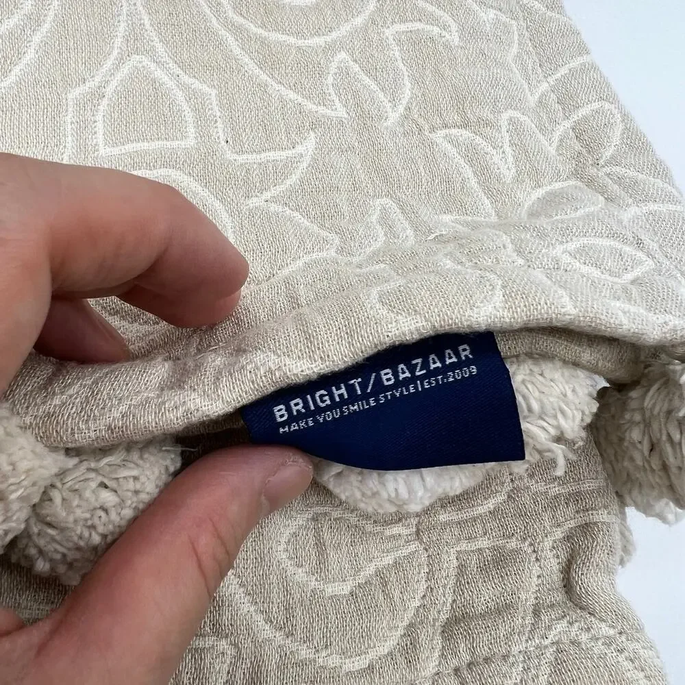 Bright Bazaar by Will Taylor 100% Cotton Jacquard Throw Natural